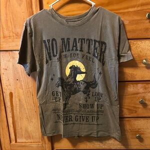 Graphic Print Women's T-Shirt - Gray